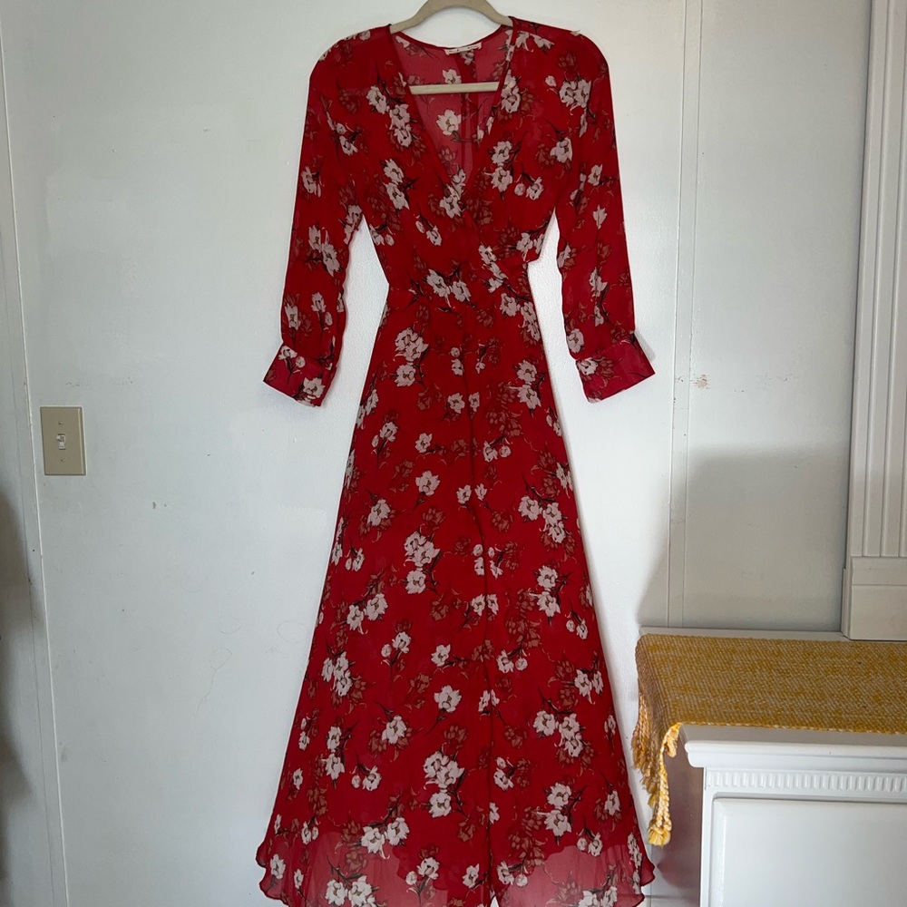 Floral Red Maxi Dress